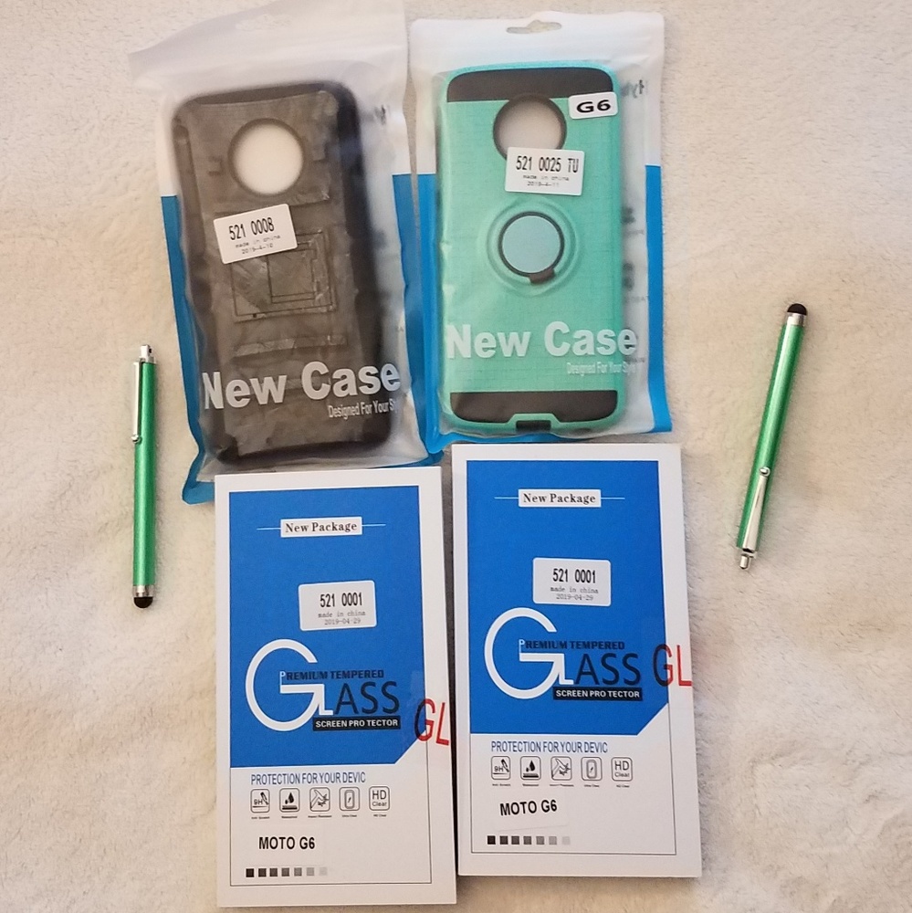 Bundle☆☆Motorola Moto G6 phone cases/temp glass